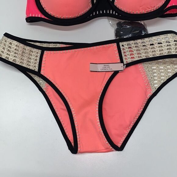 🔥🏖VICTORIA SECRET  swimsuit The Fabulous/push-up  cheeky  New - Picture 3 of 8